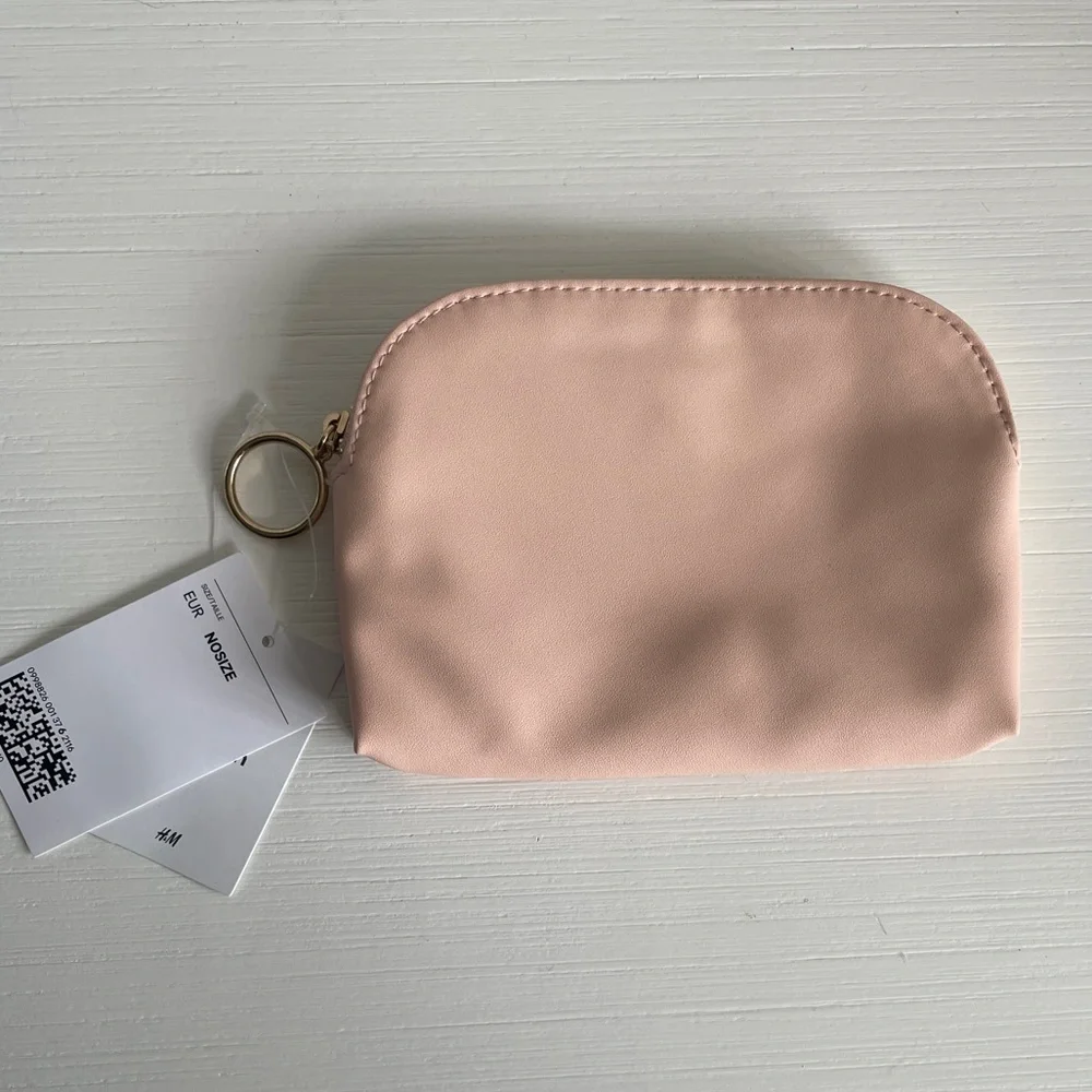 H&M Small Makeup Bag - Pink Vegan Leather